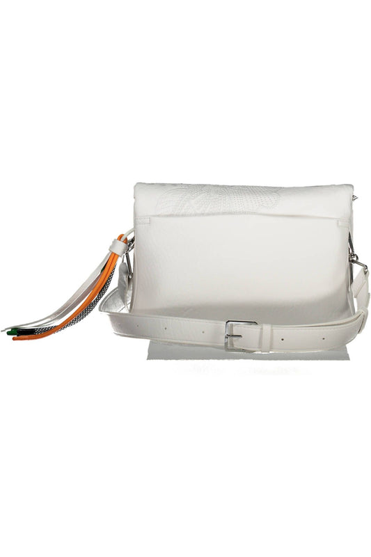 Chic Contrast Detail White Handbag