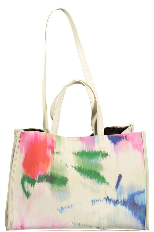 Chic White Embroidered Handbag with Versatile Straps