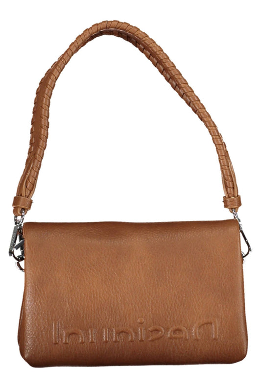 Elegant Brown Triple Compartment Handbag