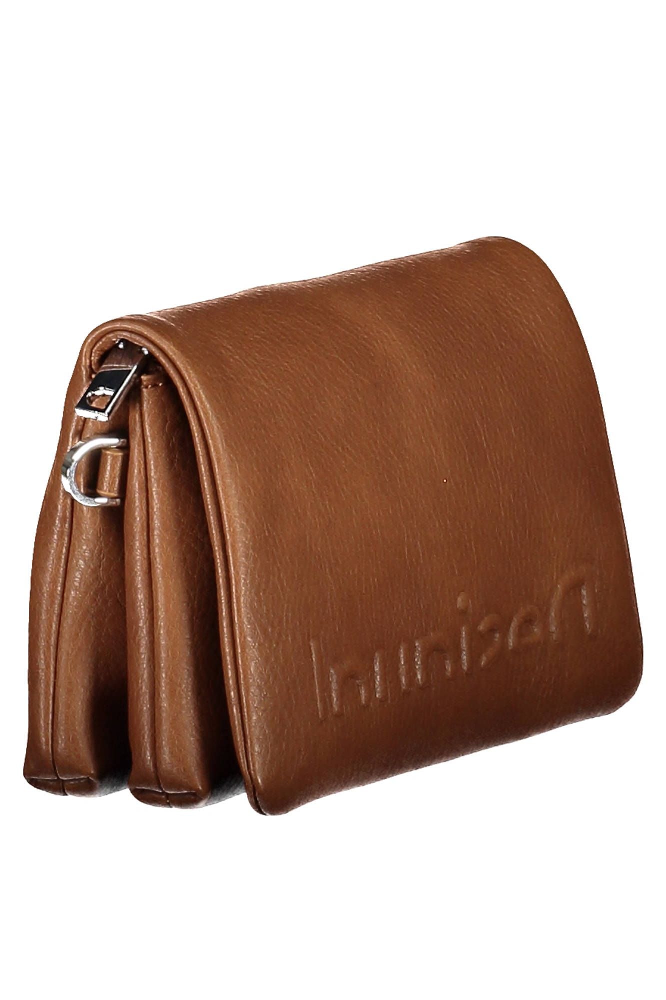 Elegant Brown Triple Compartment Handbag