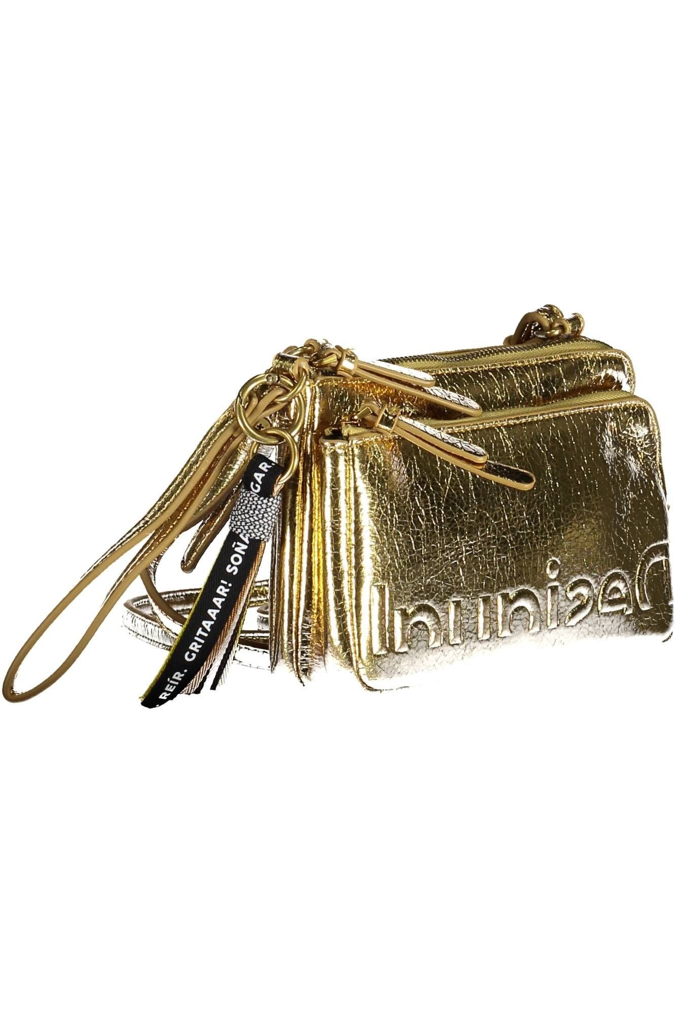 Elegant Gold-Toned Adjustable Handbag