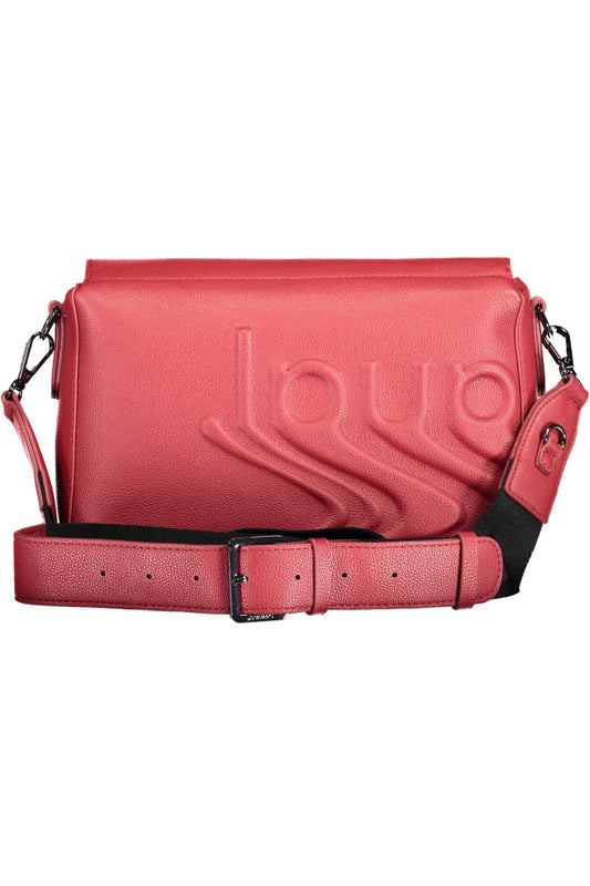 Chic Red Contrasting Detail Shoulder Bag