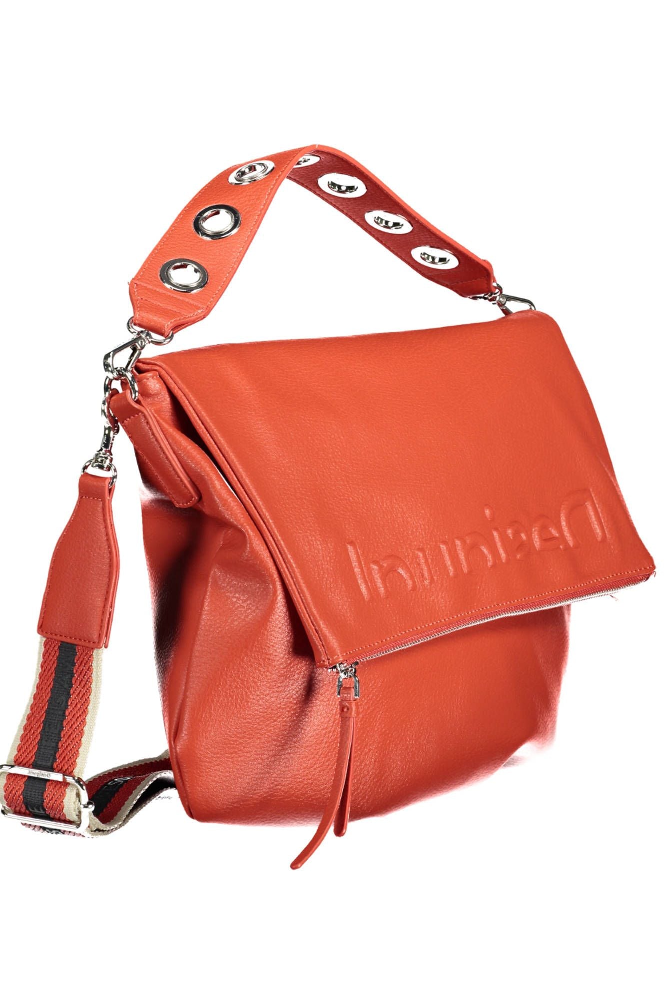 Chic Red Contrasting Detail Satchel