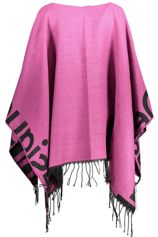 Chic Purple Poncho with Contrasting Details