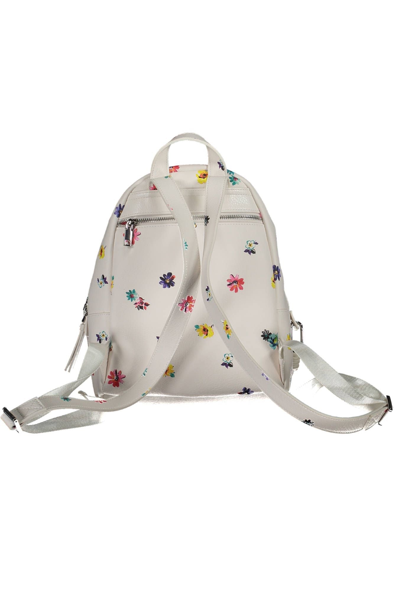 Chic White Backpack with Contrasting Details
