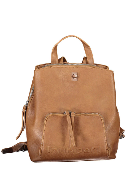 Brown Polyurethane Backpack