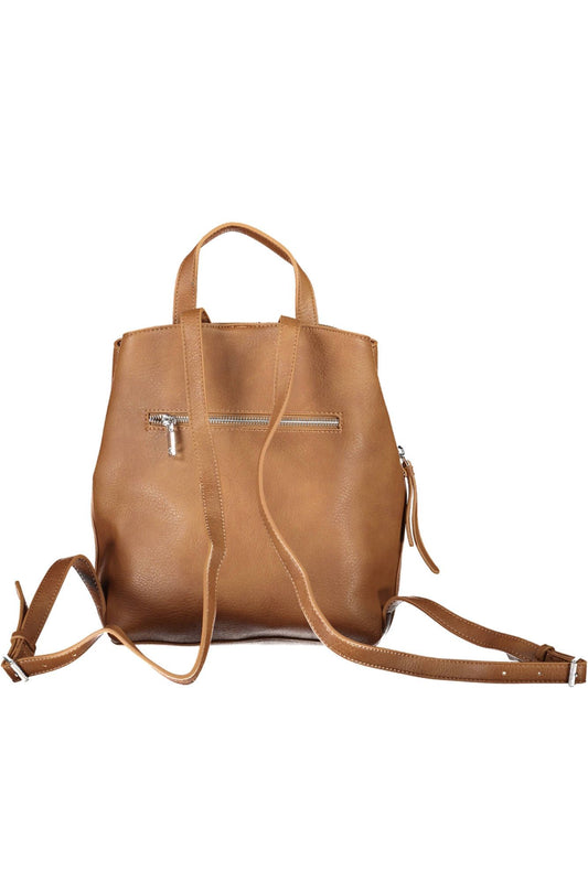 Brown Polyurethane Backpack