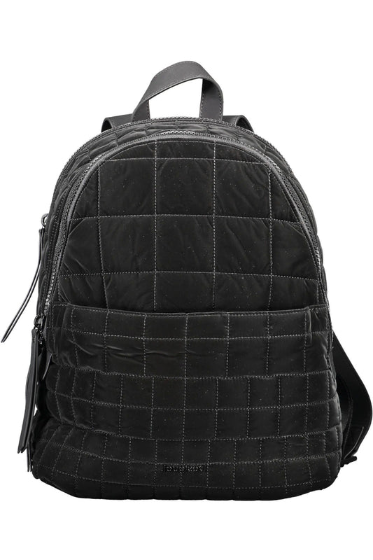 Sleek Urban Black Backpack with Contrasting Details