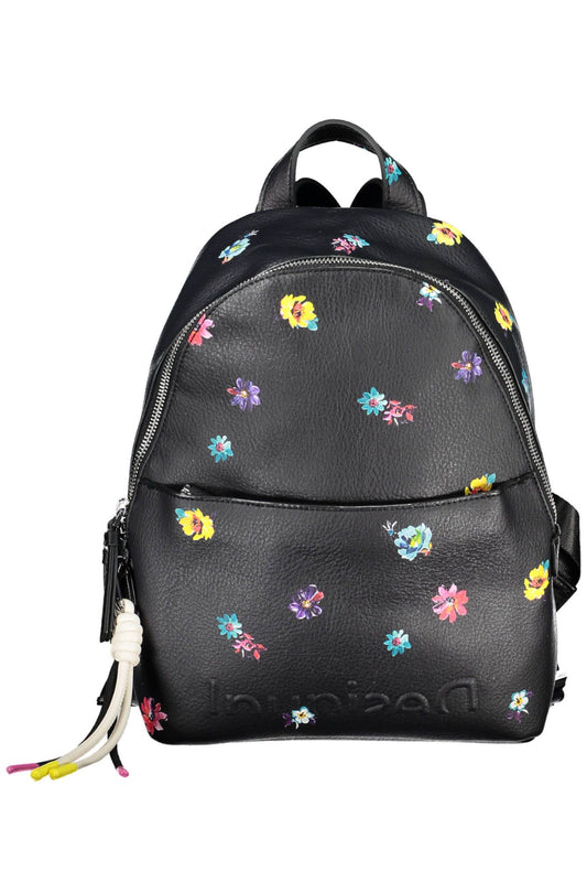 Chic Contrast Detail Black Backpack