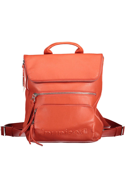 Vibrant Red Urban Backpack with Adjustable Straps