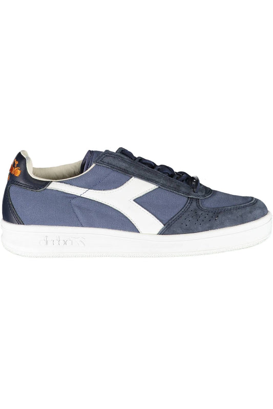 Sleek Blue Fabric Sneakers with Contrasting Details
