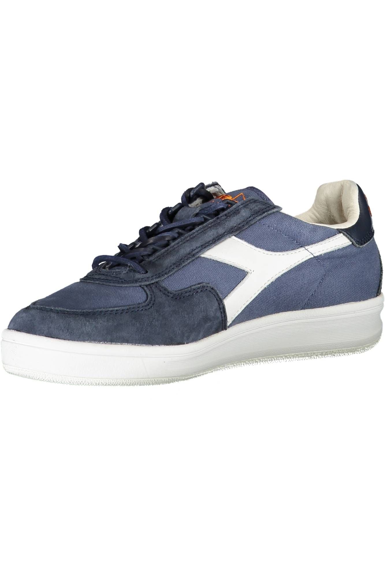 Sleek Blue Fabric Sneakers with Contrasting Details