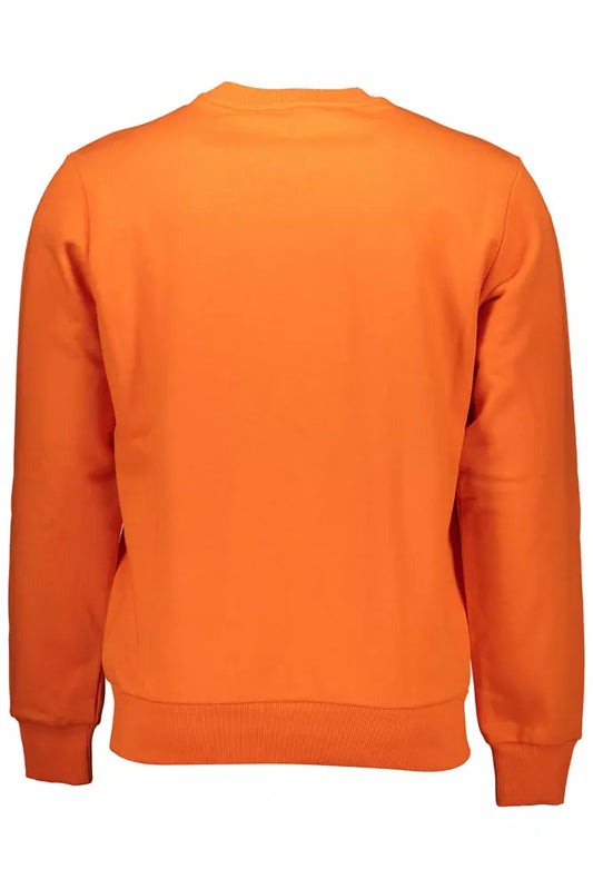 Vibrant Orange Cotton Sweatshirt with Logo