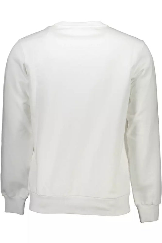 Crisp White Printed Cotton Sweatshirt