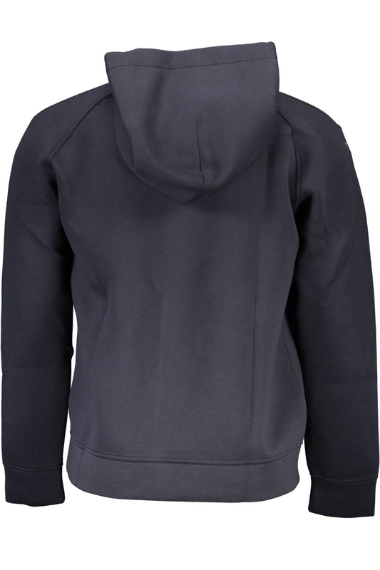Sleek Black Hooded Sweatshirt with Logo Print