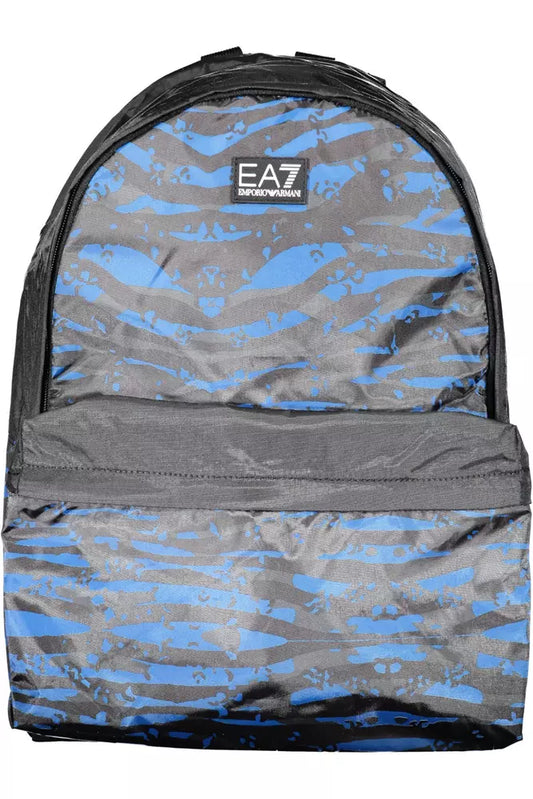 Chic Blue Backpack with Logo Accent
