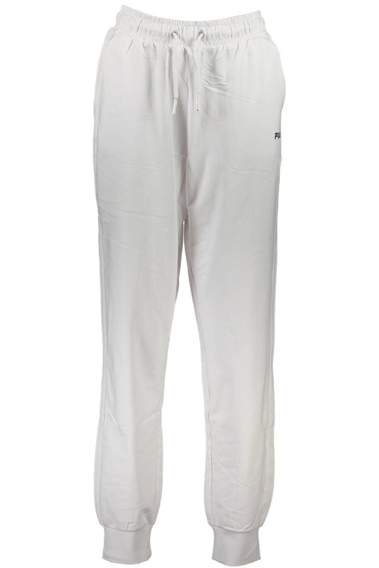 Sleek White Sports Trousers with Ankle Cuffs