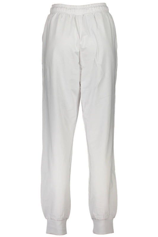 Sleek White Sports Trousers with Ankle Cuffs