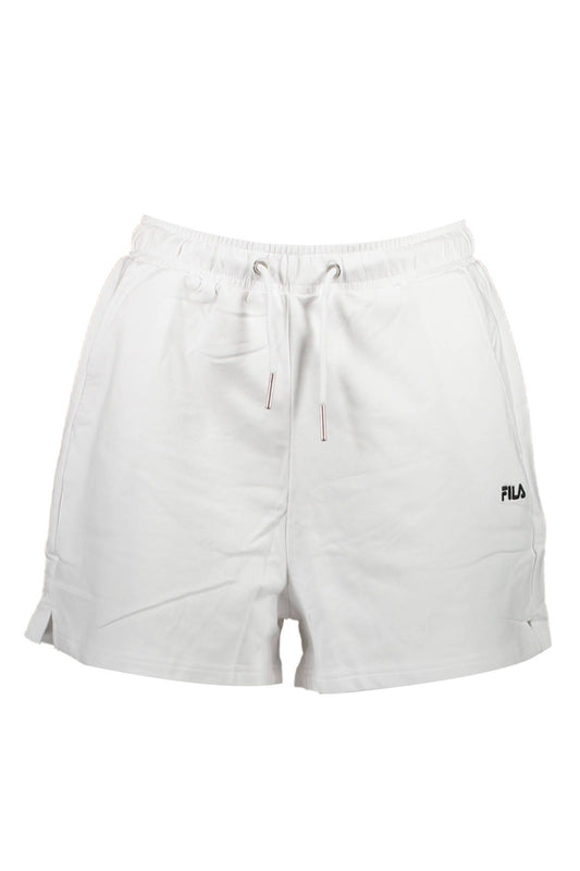 Chic White Cotton Shorts with Embroidered Logo