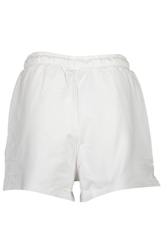 Chic White Cotton Shorts with Embroidered Logo