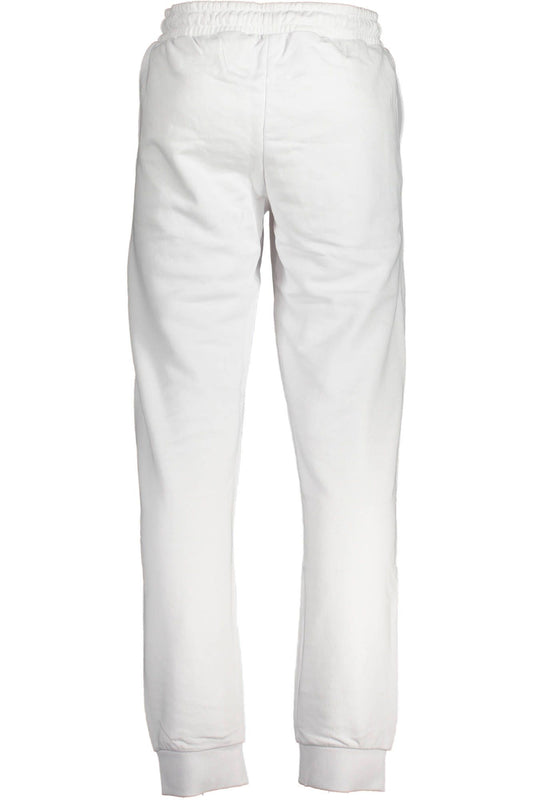 Chic White Embroidered Sports Trousers