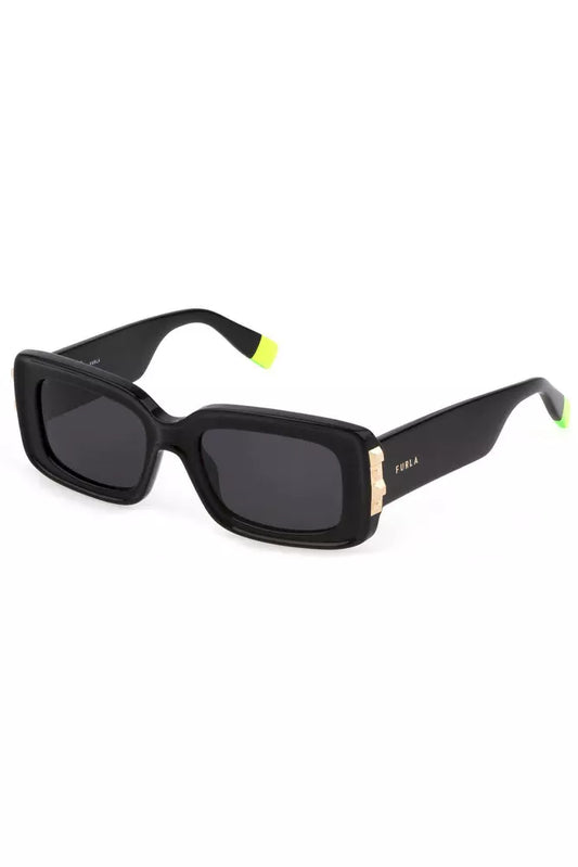 Chic Black Rectangular Designer Sunglasses