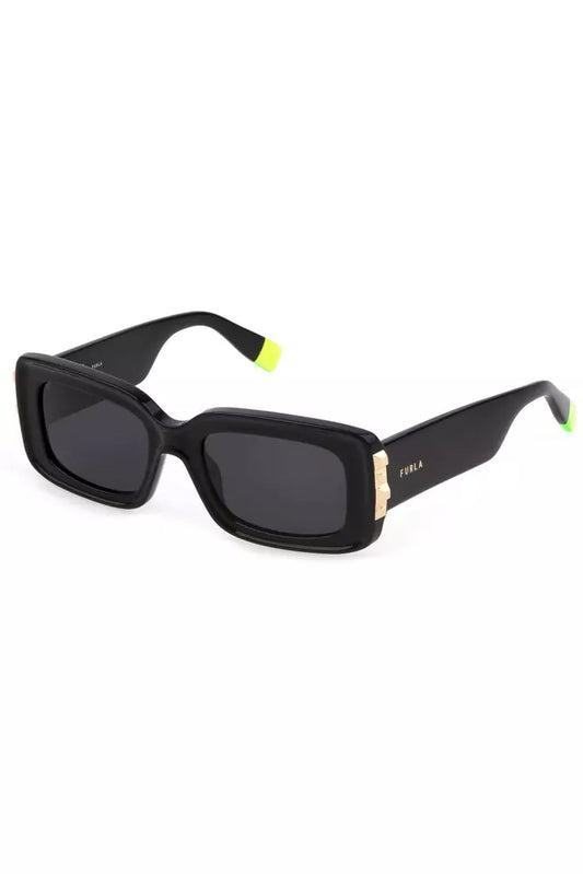 Chic Black Rectangular Designer Sunglasses