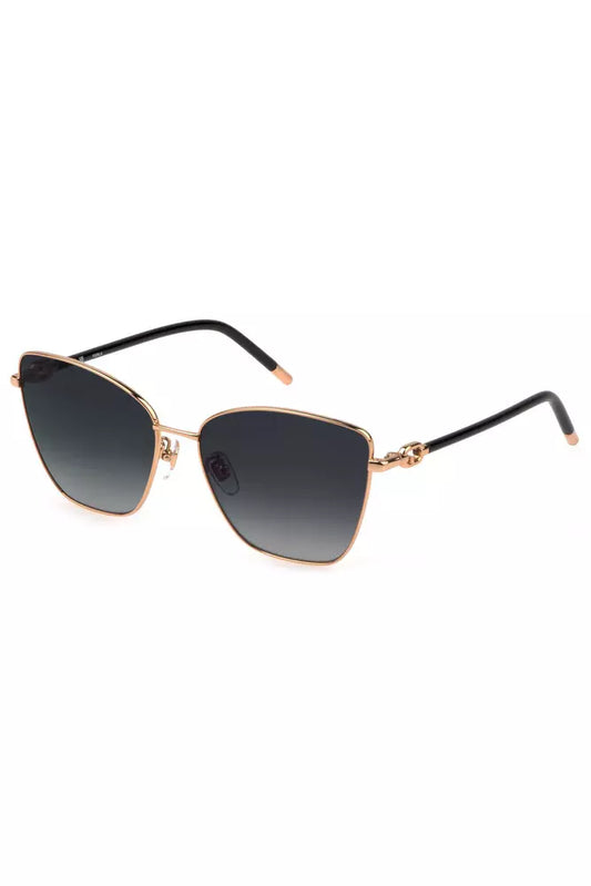 Elegant Gold-Tone Metal Frame Sunglasses