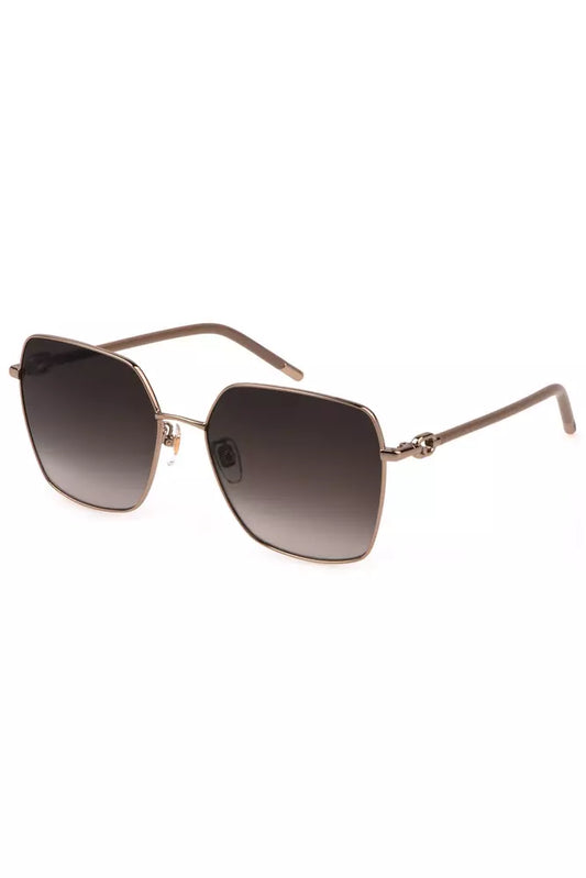 Gold Metal Square Frame Sunglasses
