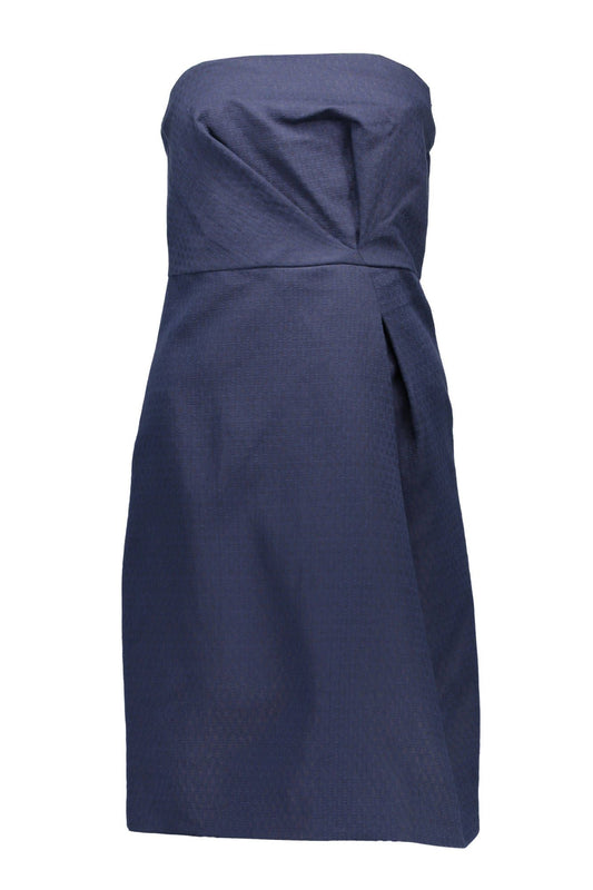 Elegant Short Blue Dress with Back Zip Closure