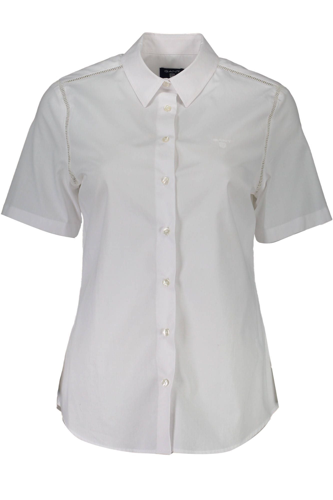 Chic Summer White Cotton Shirt with Italian Collar
