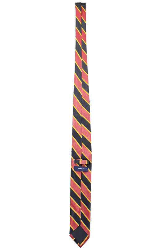 Elegant Red Silk Tie with Contrasting Details