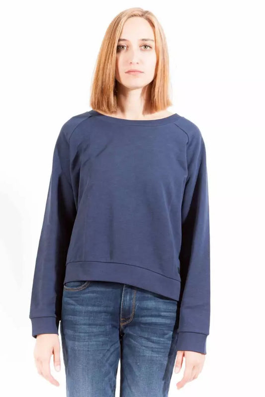 Elegant Long Sleeve Blue Sweatshirt