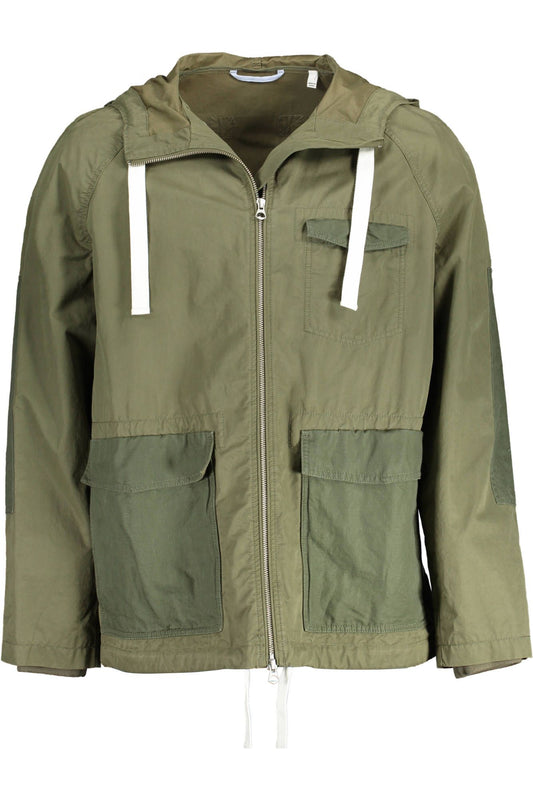 Chic Green Hooded Sports Jacket