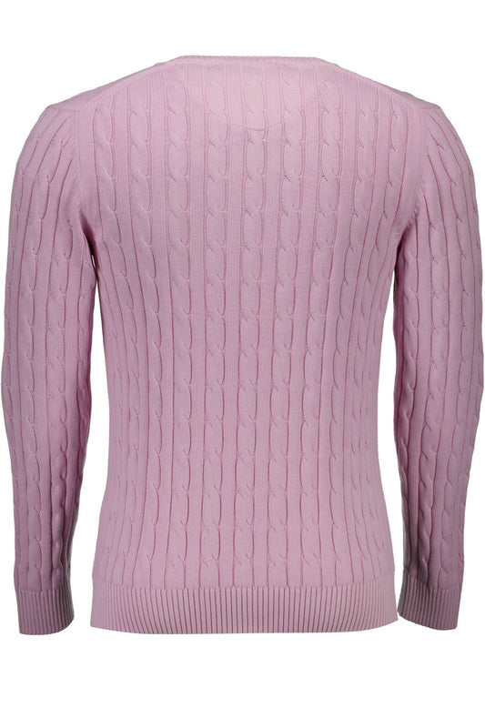 Chic Pink Braided Stitch Sweater