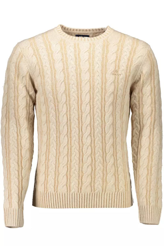 Classic Beige Wool-Blend Sweater