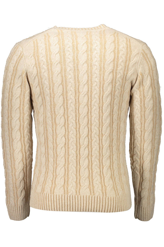 Chic Beige Wool Sweater with Classic Logo