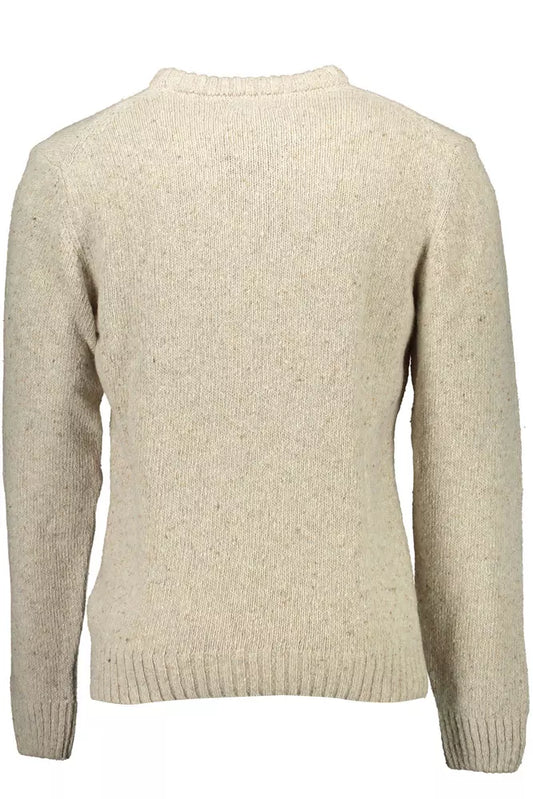 Beige Wool-Blend Logo Sweater