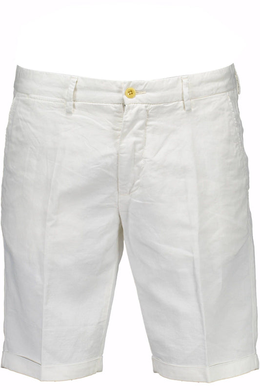 Elegant White Bermuda Shorts with Classic 5-Pocket Design