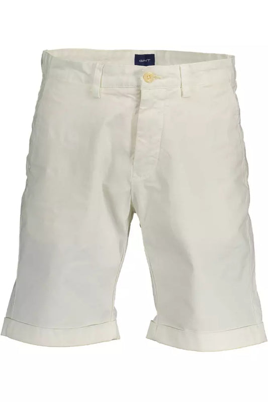 Chic White Bermuda Shorts with Stretch Comfort