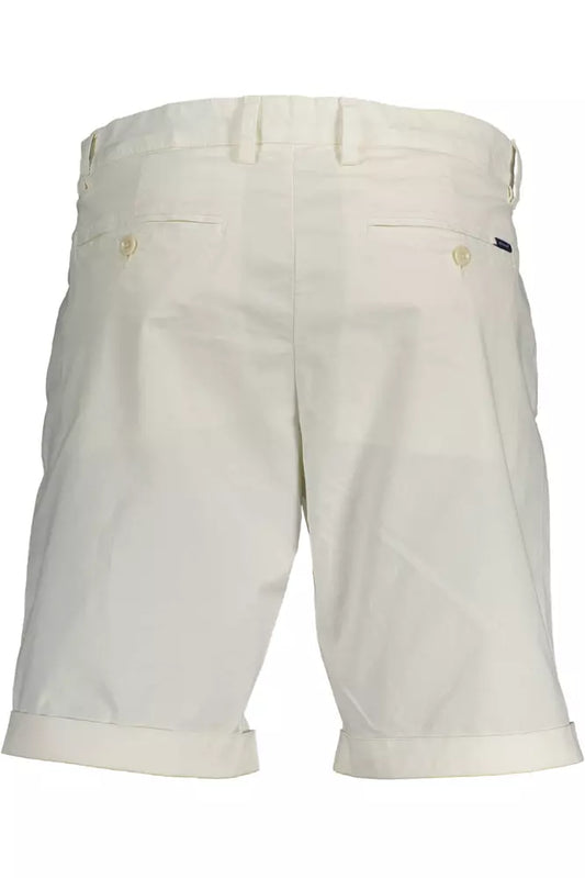 Chic White Bermuda Shorts with Stretch Comfort
