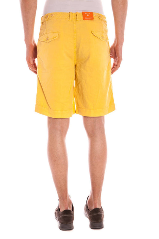 Sunshine Yellow Cotton Bermuda Shorts