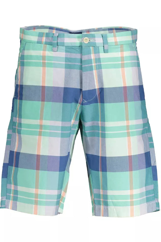Sleek Green Bermuda Shorts with Classic 5-Pockets