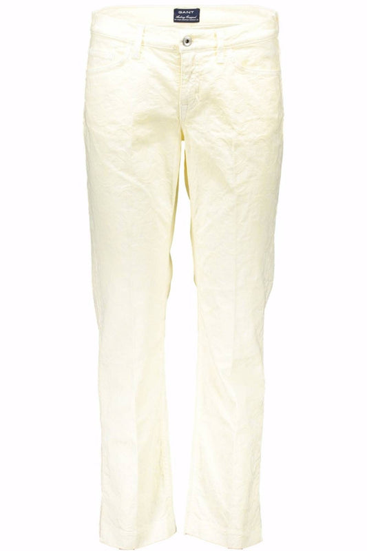 Chic White Cotton Trousers with Logo Detail