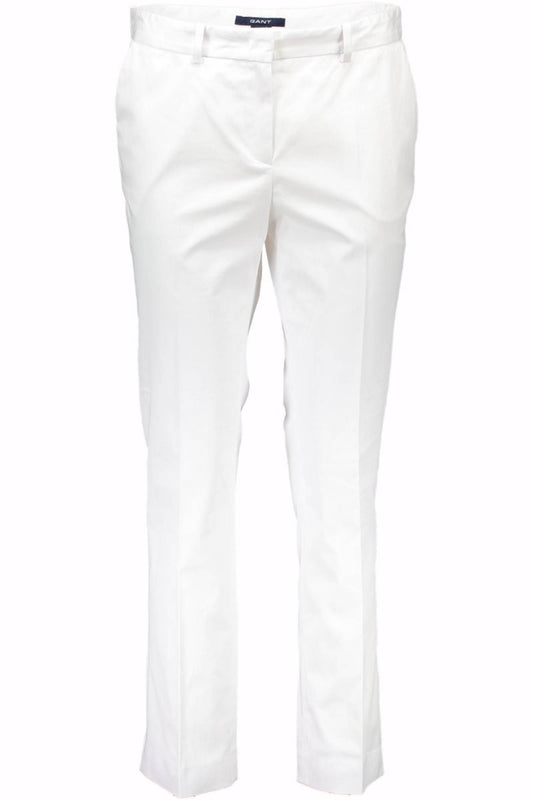 Chic White Cotton Trousers with Gant Logo