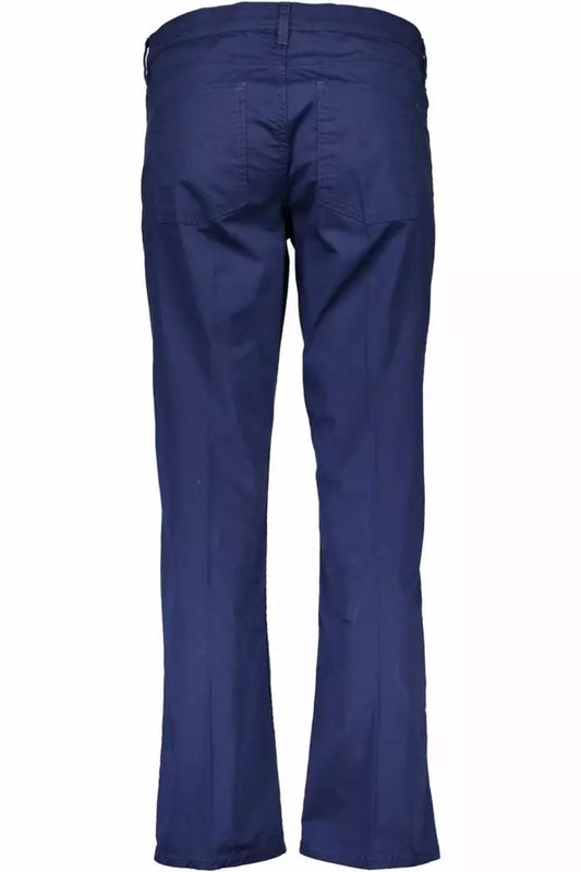Chic Blue Cotton Stretch Trousers