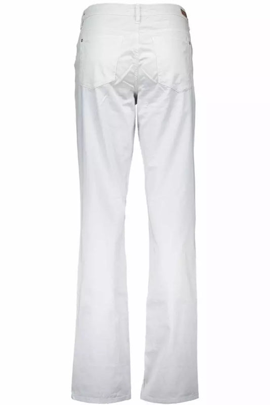 Chic Gray Stretch Cotton Trousers