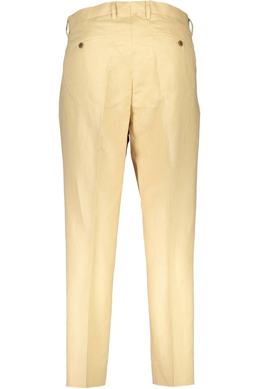 Beige Cotton Four-Pocket Trousers