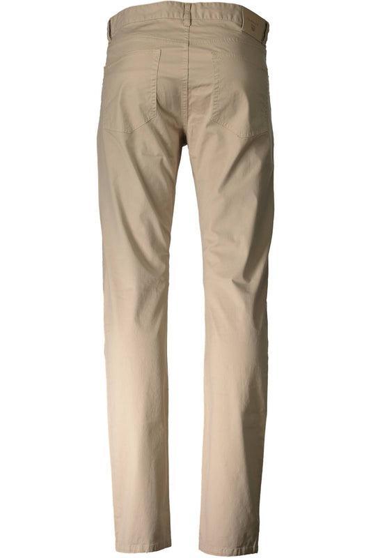 Beige Cotton Classic Trousers - Timeless Style