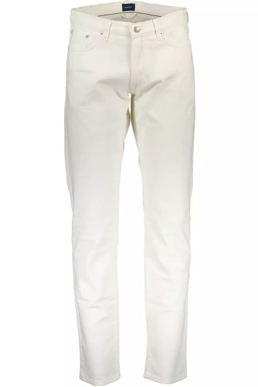Elegant Slim White Trousers